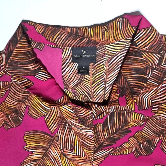 worthington tops large crossover art pattern collared neck formal top - Picture 2 of 13